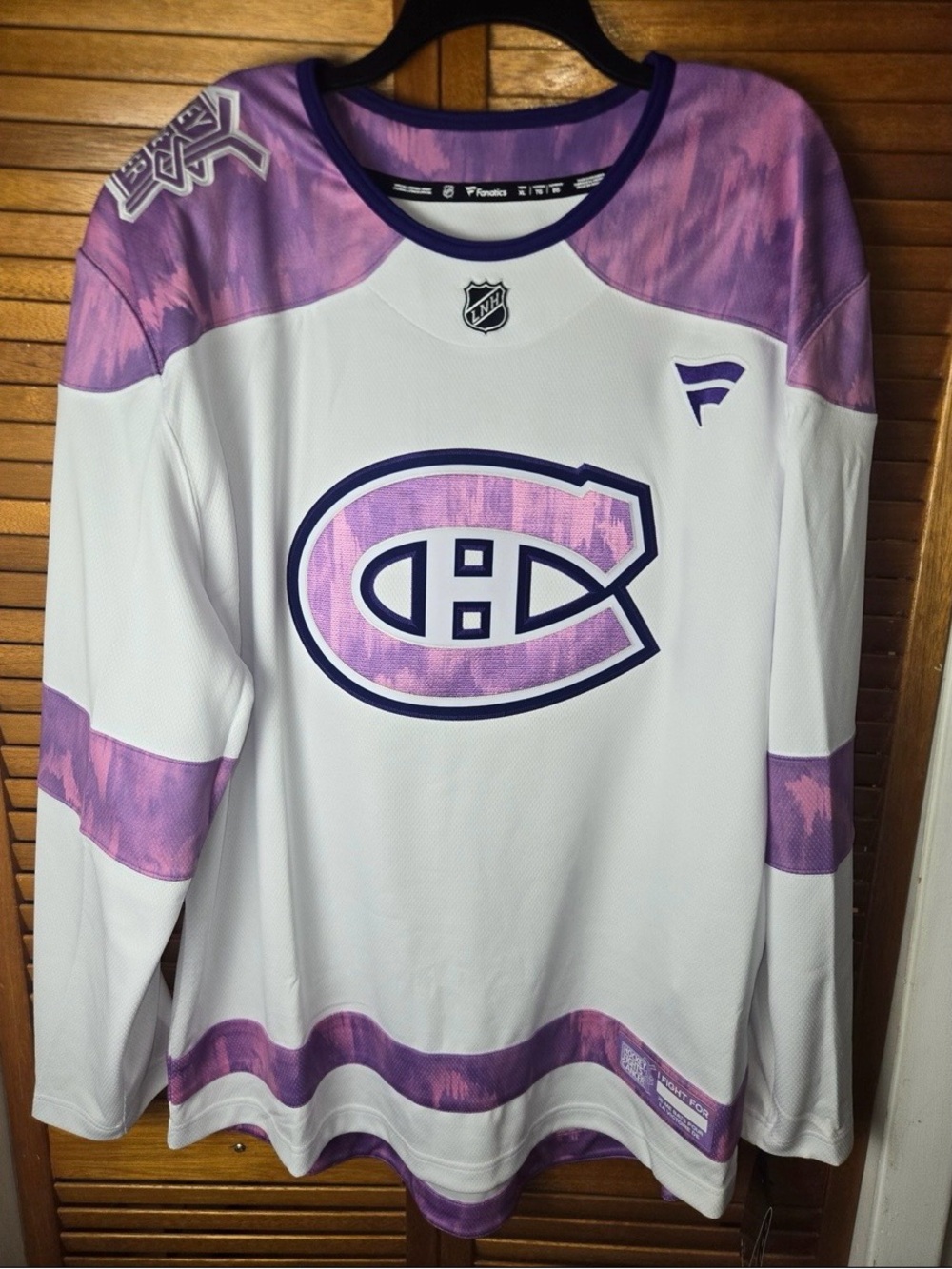 Montreal Canadiens Fanatics Breakaway Hockey Fights Cancer Jersey Mens XL